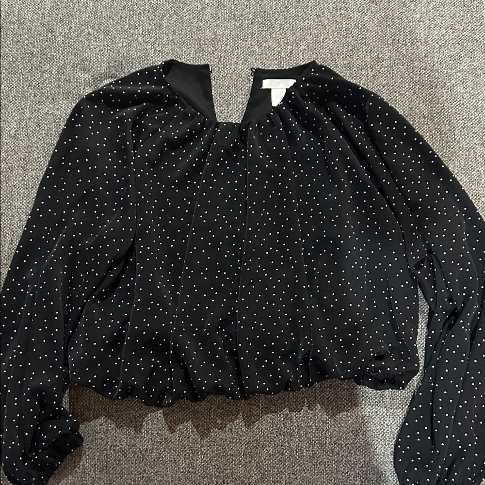 Black Polka Dot Women's Crop Top